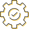 cog tick yellow